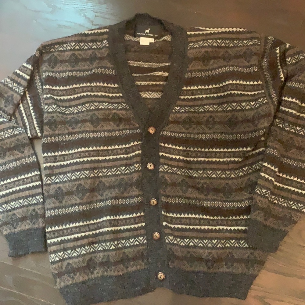 PERUVIAN CONNECTIONS ALPACA FAIR ISLE CARDIGAN